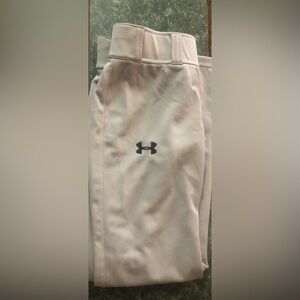 Under Armour Light Gray Athletic Bottoms with Black Logo Tag
